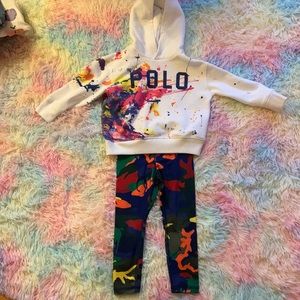 Ralph Lauren hoodie+leggings gently work size 4T
